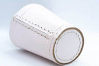 Handmade Leather Dice Cup (White) No Lining white thread Simple - 