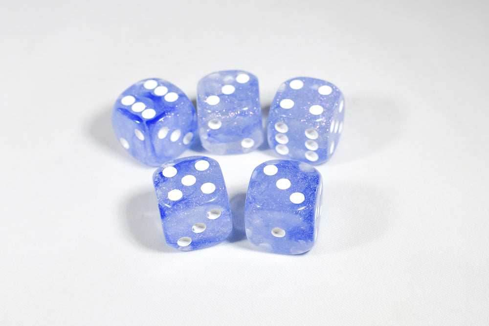 Team Blue Pipped Iridescent d6 16mm Pipped BD6001 | Sold per piece - 