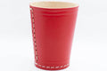 Handmade Leather Dice Cup (Red) No Lining white thread Simple - 