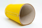 Handmade Leather Dice Cup (Yellow) No Lining white thread Simple - 