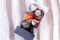 Gemini® Polyhedral Orange-Steel/gold 7-Die Set RPG DND OOP - 