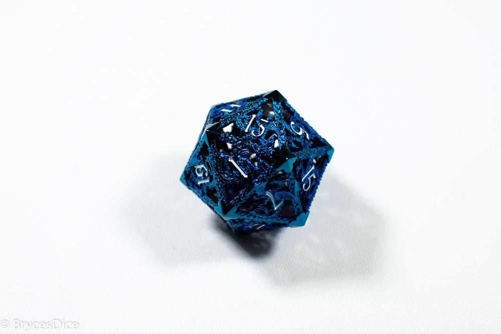 Single D20 Deadly Dragon Dice (Multiple Colors) - Blue