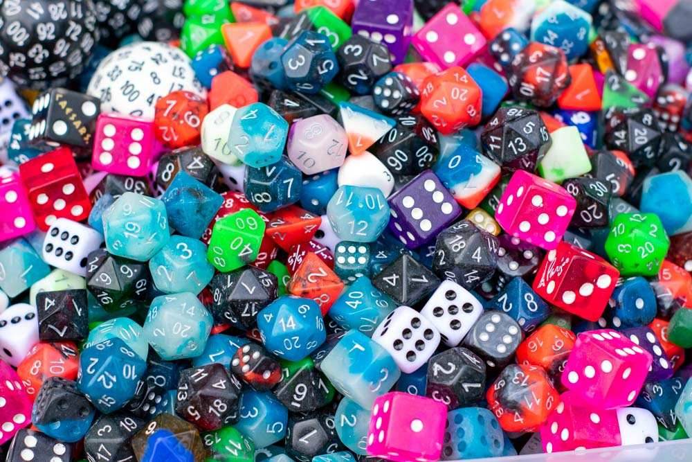Bescon Lots of Dnd Dice, Pipped Dice, and other Polyhedral Dice Pieces (Factory Seconds) - 10