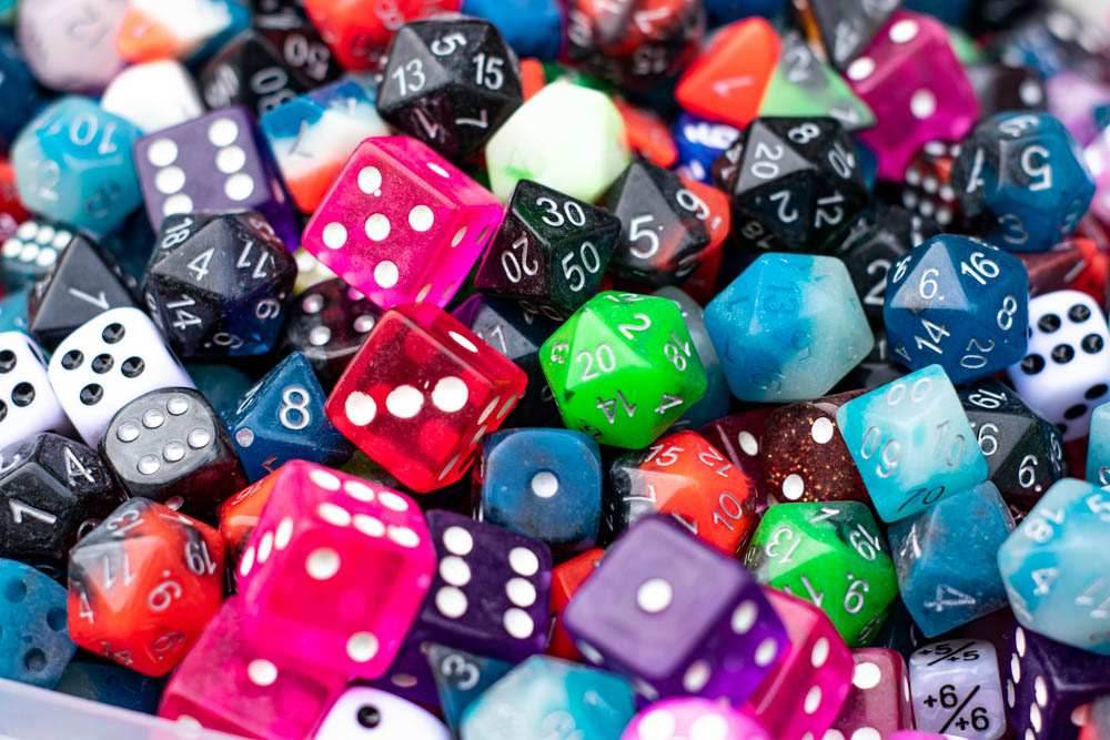 Bescon Lots of Dnd Dice, Pipped Dice, and other Polyhedral Dice Pieces (Factory Seconds) - 10