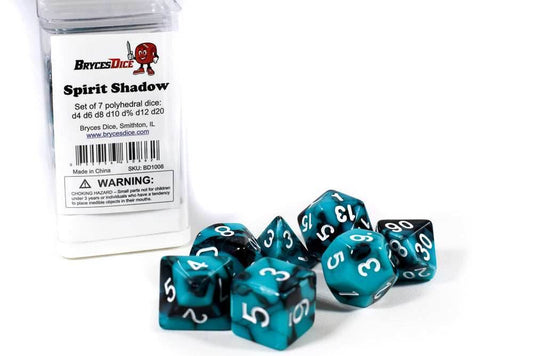Spirit Shadow Dual Color Swirl Teal/Black - Dice in Box w/ Insert