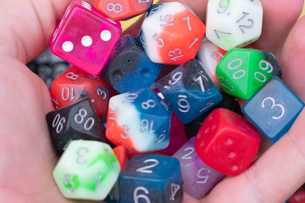 Bescon Lots of Dnd Dice, Pipped Dice, and other Polyhedral Dice Pieces (Factory Seconds) - 10