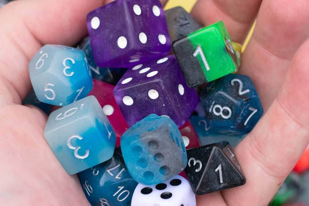 Bescon Lots of Dnd Dice, Pipped Dice, and other Polyhedral Dice Pieces (Factory Seconds) - 10