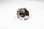 Dragon Eye Ring Silver Metal for Cosplay Game Night Dungeons and Dragons (purple/blue/red/yellow) - Blue