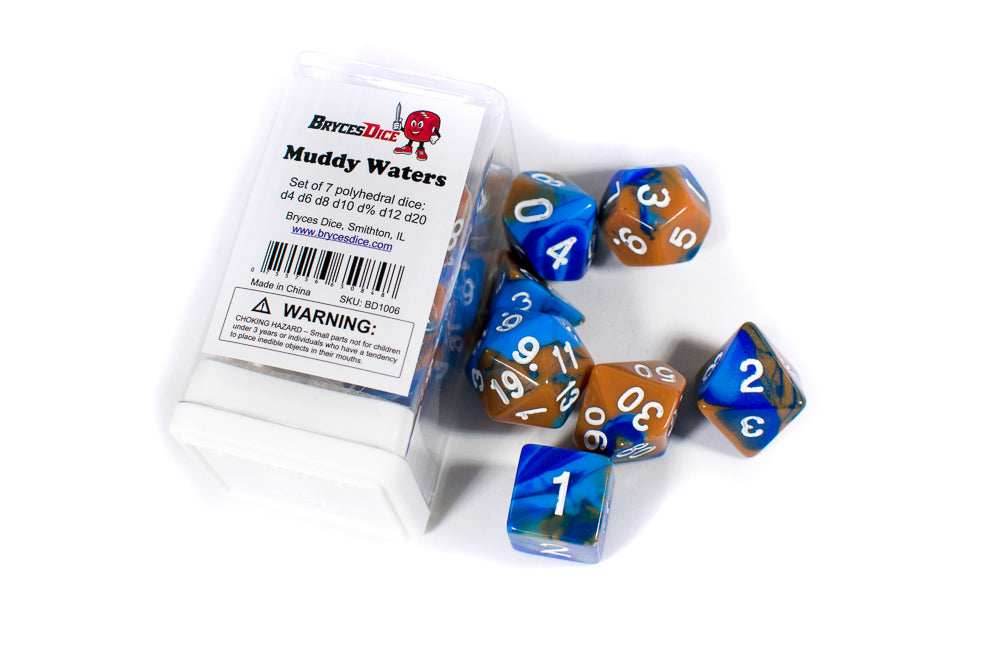 Muddy Waters Tri-Color Swirl Blue/Blue/Brown - Set in Zip Bag