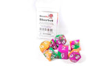 Sherbet Tri-Color Swirl Orange/Green/Purple - Dice in Box w/ Insert