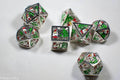 Metal Winter Holliday Santa 7-Dice Set (silver) - 