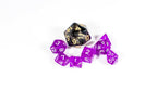 Purple with Glitter Miniature Poly Dice Set Small (7) RPG DnD Mini - 