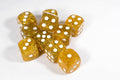 Gold with Glitter D6 16mm Pipped Dice (sold by the piece) D6 Dice - 