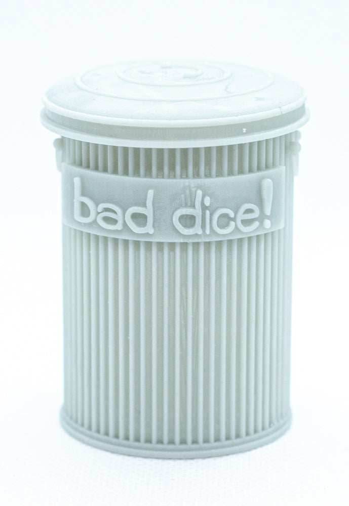 Trash Can Dice Jail: 3d Printed Grey Trash Can for Bad Dice D&D Dice Accessory - 