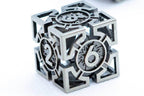 Single d6/d20 Iron Silver Deadly Arrow Dice - d6