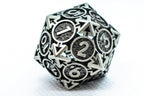 Single d6/d20 Iron Silver Deadly Arrow Dice - d20