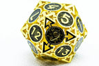 Single d6/d20 Shiny Gold w/Black Deadly Arrow Dice - d6
