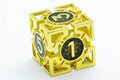 Single d6/d20 Shiny Gold w/Black Deadly Arrow Dice - d6