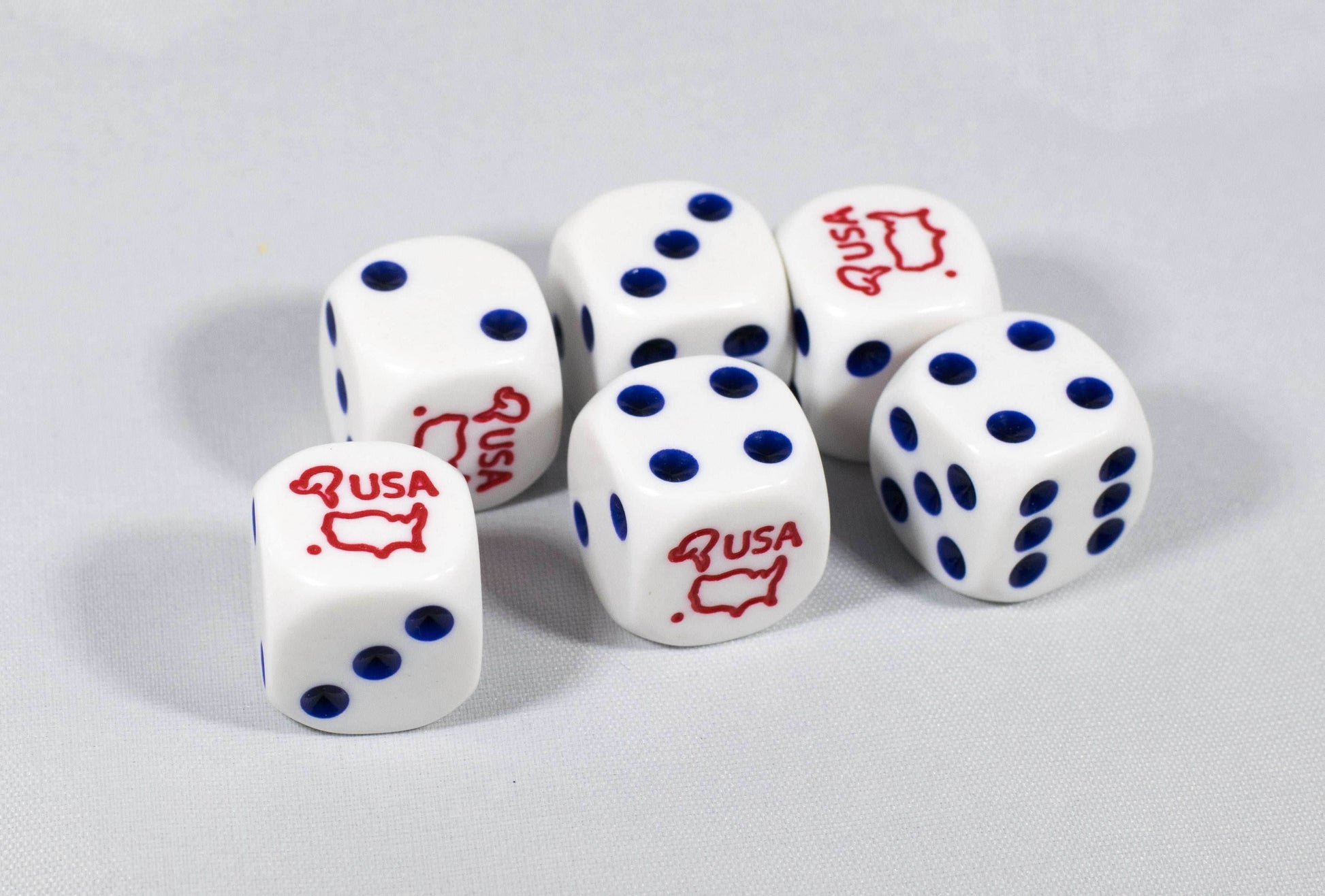 Custom USA Dice with Red White and Blue Theme Patriotic - 