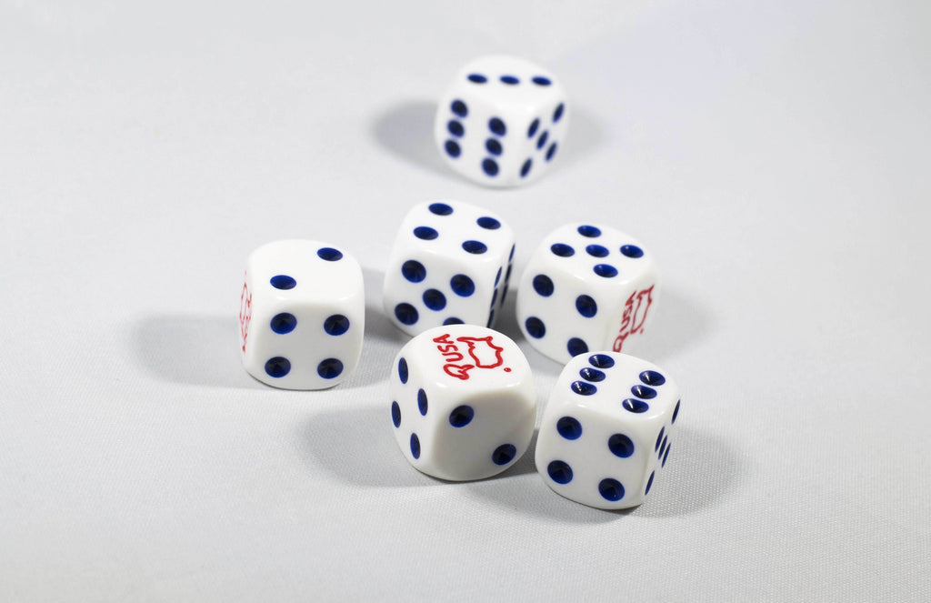 Custom USA Dice with Red White and Blue Theme Patriotic - 