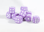 Light Purple Lavender Opaque Dice 16mm 6-Sided RPG Magic D&D Unique with White Pips Rolls (per die) - 