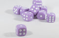 Light Purple Lavender Opaque Dice 16mm 6-Sided RPG Magic D&D Unique with White Pips Rolls (per die) - 