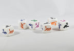 White Dice with Dinosaurs 6 Sided Bunco RPG D6 16mm Roll Kids School - 