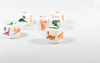 White Dice with Dinosaurs 6 Sided Bunco RPG D6 16mm Roll Kids School - 