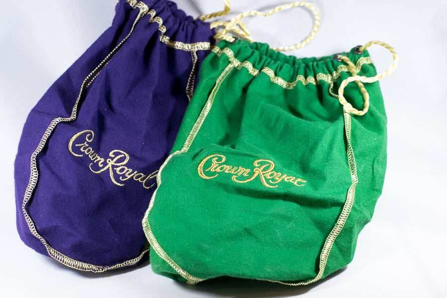 Purple and/or Green Crown Royal Gift Bag Dice Bag Lining Counter Pouch - Green