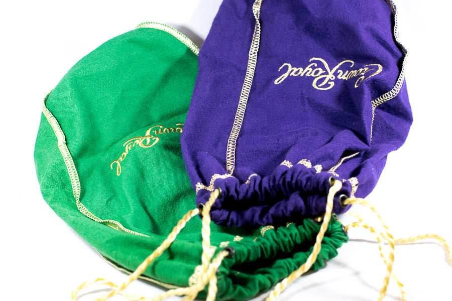 Purple and/or Green Crown Royal Gift Bag Dice Bag Lining Counter Pouch - Green