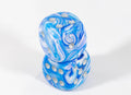 OOP Rare 20mm Blue Mother Of Pearl New RPG DnD with Silver Pips 2 Pack (2) Die - 
