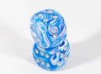 OOP Rare 20mm Blue Mother Of Pearl New RPG DnD with Silver Pips 2 Pack (2) Die - 