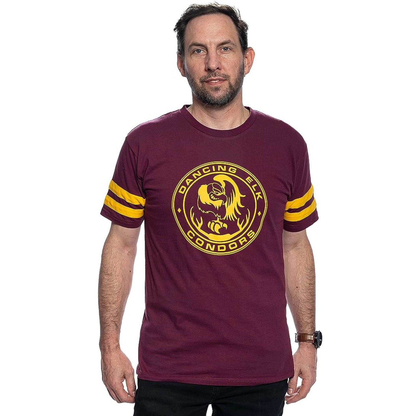 Dancing Elk Condors Halloween Costume T-Shirt Tee with Striped Sleeves Cosplay - S