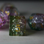 Dark Nox Forge Fire Glass DND Dice Set - Full Set and Free Dice Box