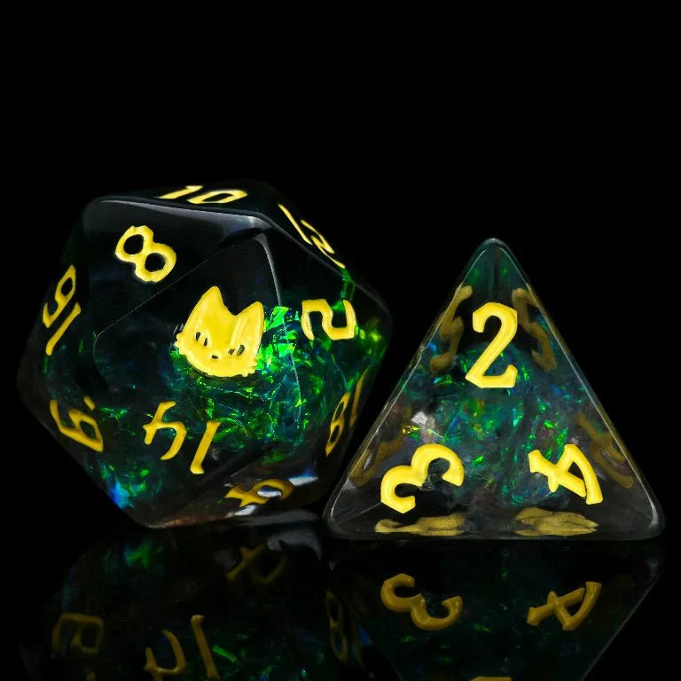Kickstarter Dice — Mysterious Cat Resin Dice Set