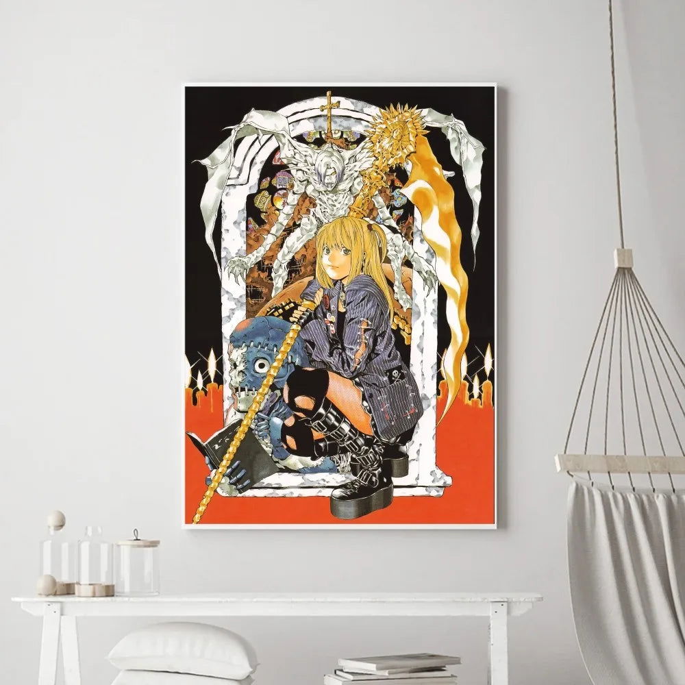 Death Note Anime Poster Prints Wall Art, Painting Bedroom Living Room Wall Bar Restaurant Decor