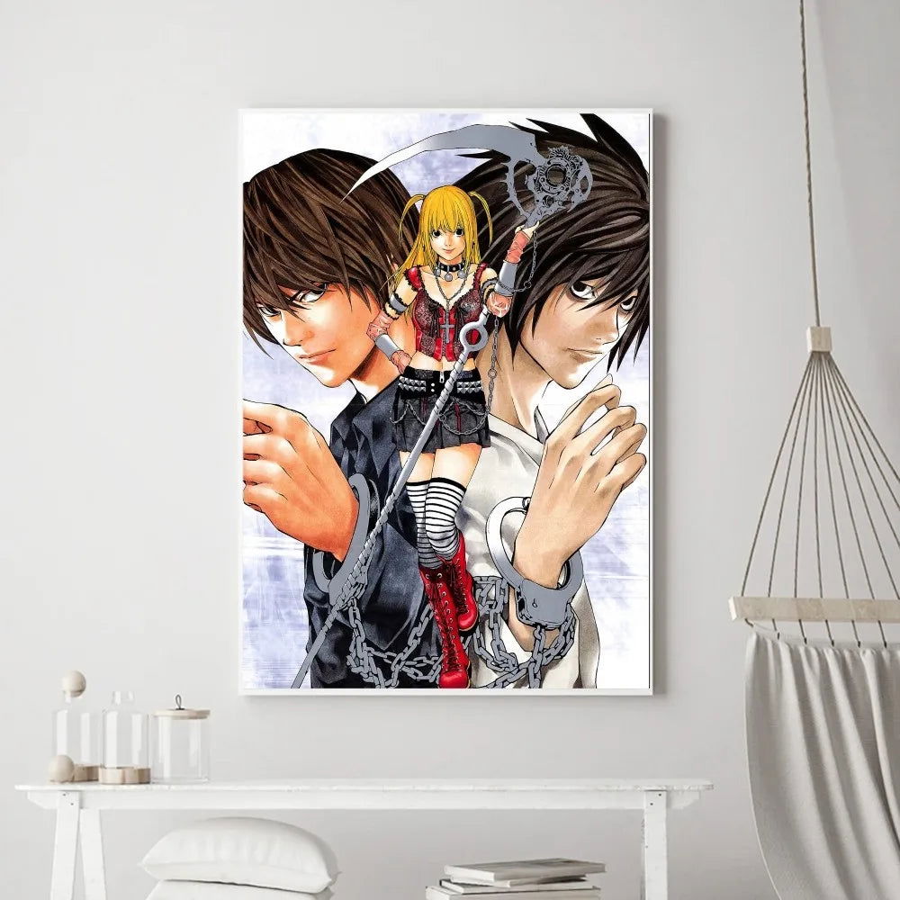 Death Note Anime Poster Prints Wall Art, Painting Bedroom Living Room Wall Bar Restaurant Decor