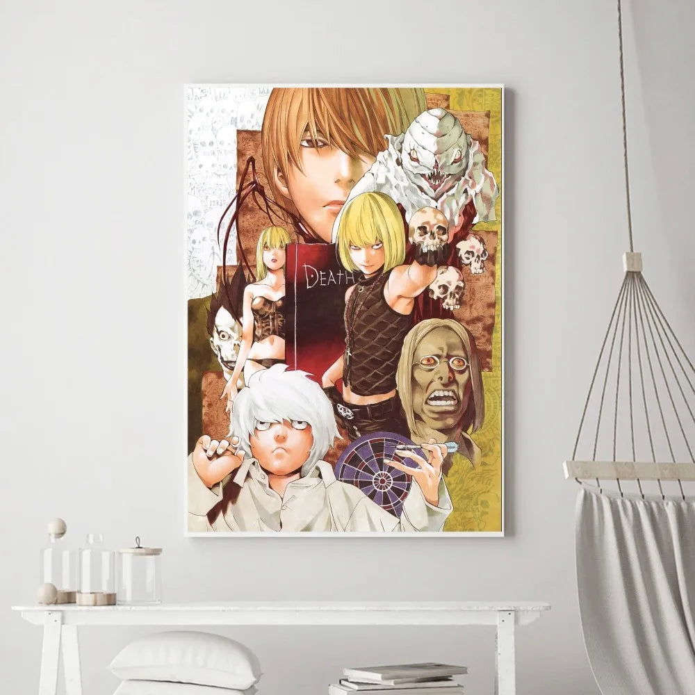 Death Note Anime Poster Prints Wall Art, Painting Bedroom Living Room Wall Bar Restaurant Decor