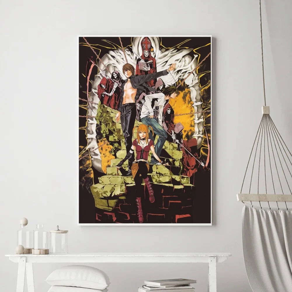 Death Note Anime Poster Prints Wall Art, Painting Bedroom Living Room Wall Bar Restaurant Decor