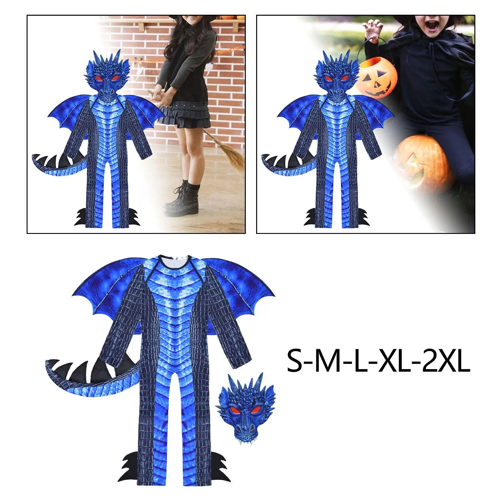 Decorative Gift Toy Role Play Pretend Play Imaginative Playing Kids Dragon Costume for Carnivals Stage Performance Party Favors