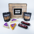 Delicatessen Gift Box – Gourmet Cheese, Beef Sausage & Nuts | Perfect Snack Box for Men – Tailgate, Game Night, Birthday Gifts