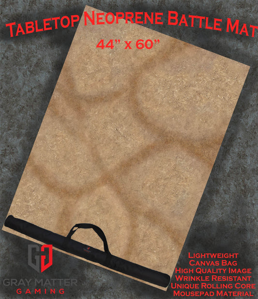 Desert Paths - Neoprene Battle Mat - Warhammer, AoS, 40K, Kill Team, MCP, Shatterpoint, Legion, More - 44x60