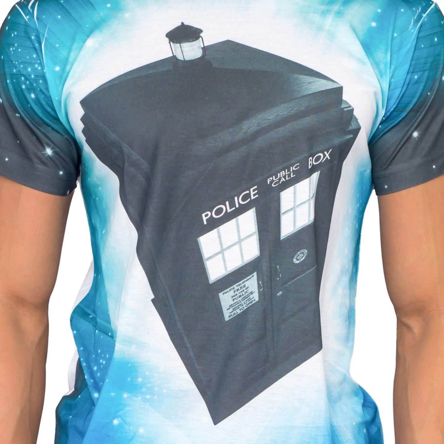 Doctor Who TARDIS Glowing Stars Sublimation T-Shirt - S