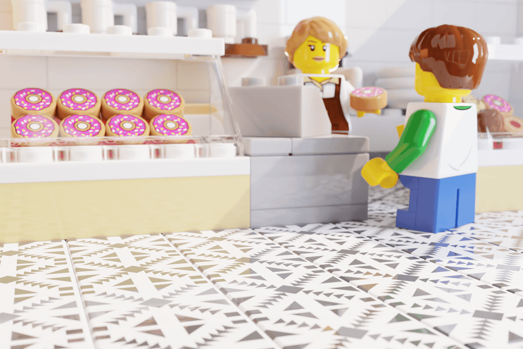 Parlor Doughnuts Tile Flooring (2x2 Tile) made using LEGO part - 