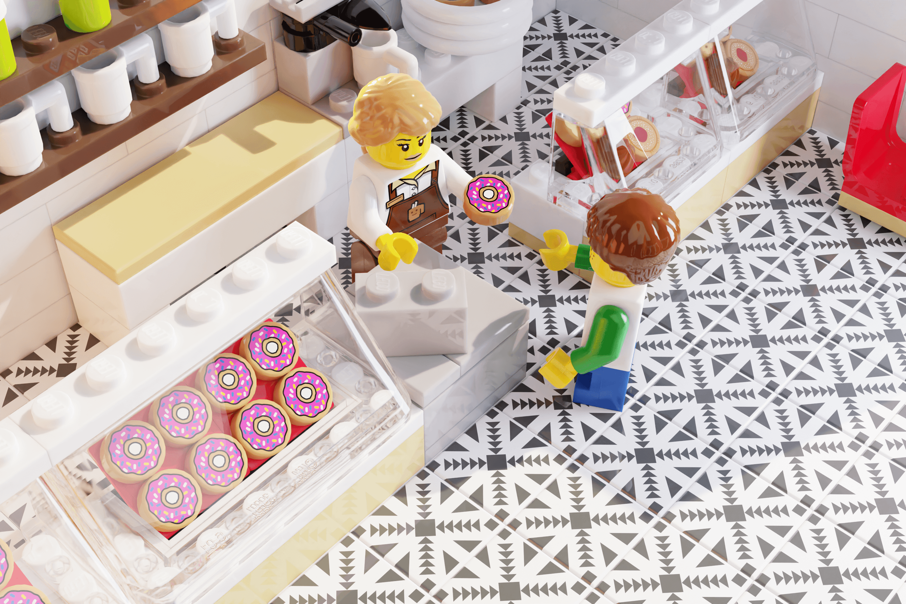 Parlor Doughnuts Tile Flooring (2x2 Tile) made using LEGO part - 