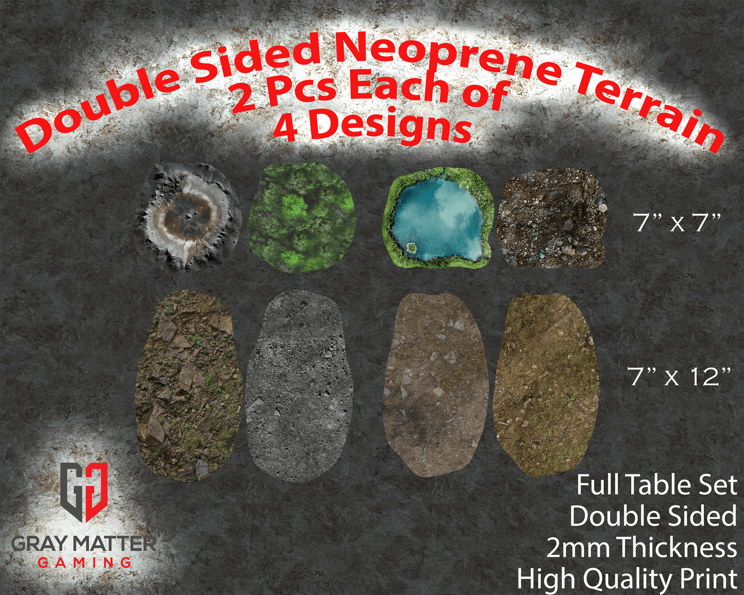 Double Sided Neoprene Terrain Table Set for Warhammer 40k, AoS, Star Wars, Conquest, Bolt Action, Saga, and more! - 