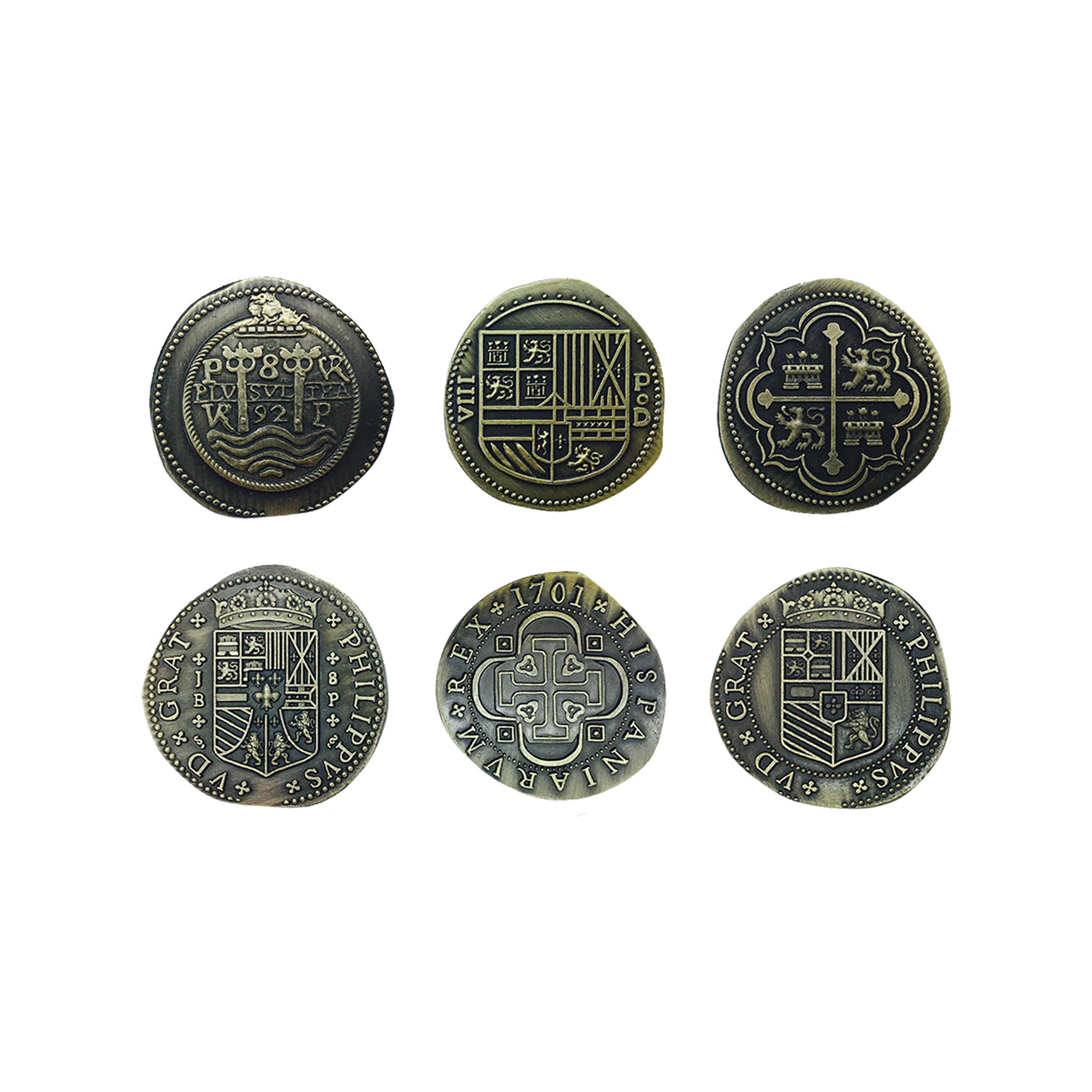 Adventure Coins – Pirate Doubloon Metal Coins Variety Pack Set of 10 Historical