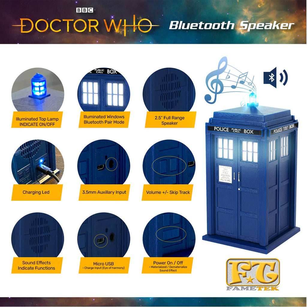 Doctor Who TARDIS Portable Bluetooth® Speaker with LED’s and Sound Effects - 