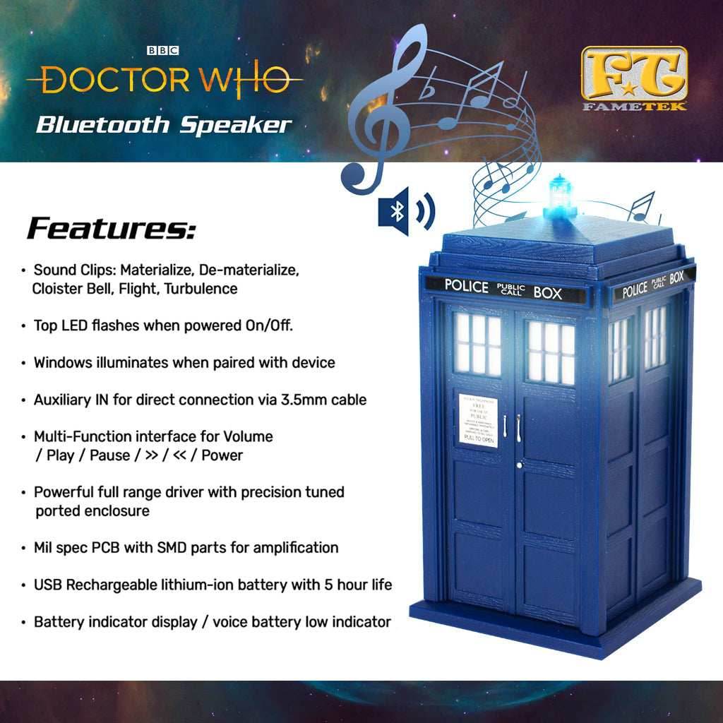 Doctor Who TARDIS Portable Bluetooth® Speaker with LED’s and Sound Effects - 