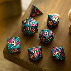 Dragon Scales Purple/Blue Metal DND Dice Set